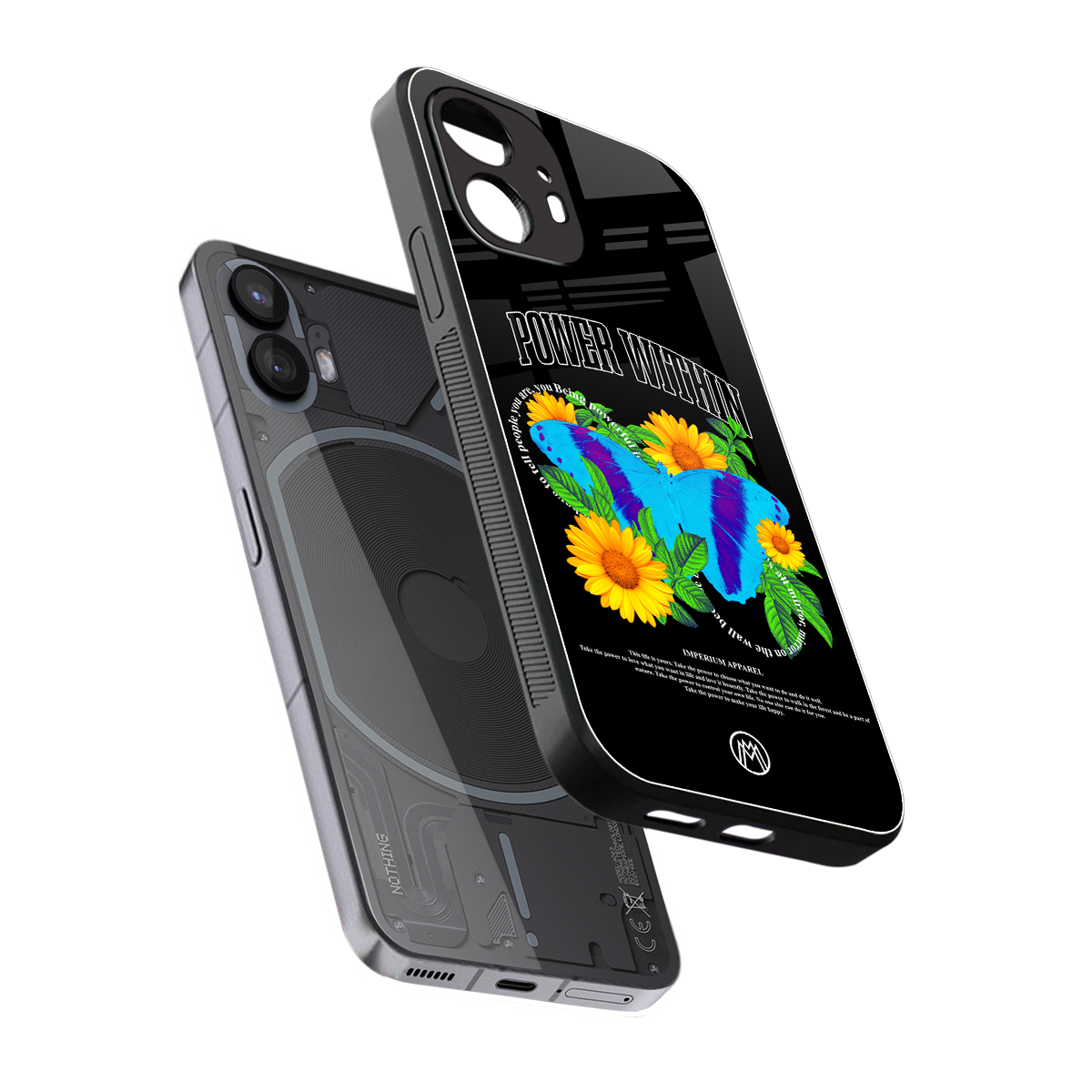 power within back phone cover | glass case for nothing phone 2