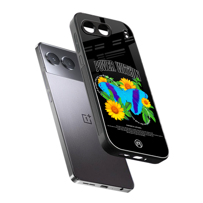 power within back phone cover | glass case for oneplus nord 4