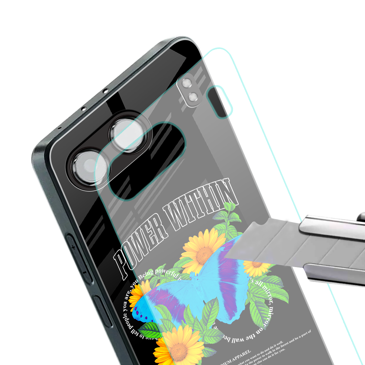 power within back phone cover | glass case for oneplus nord 4