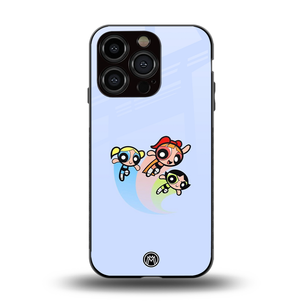 powerpuff girls cartoon back phone cover | glass case for iphone 13 pro