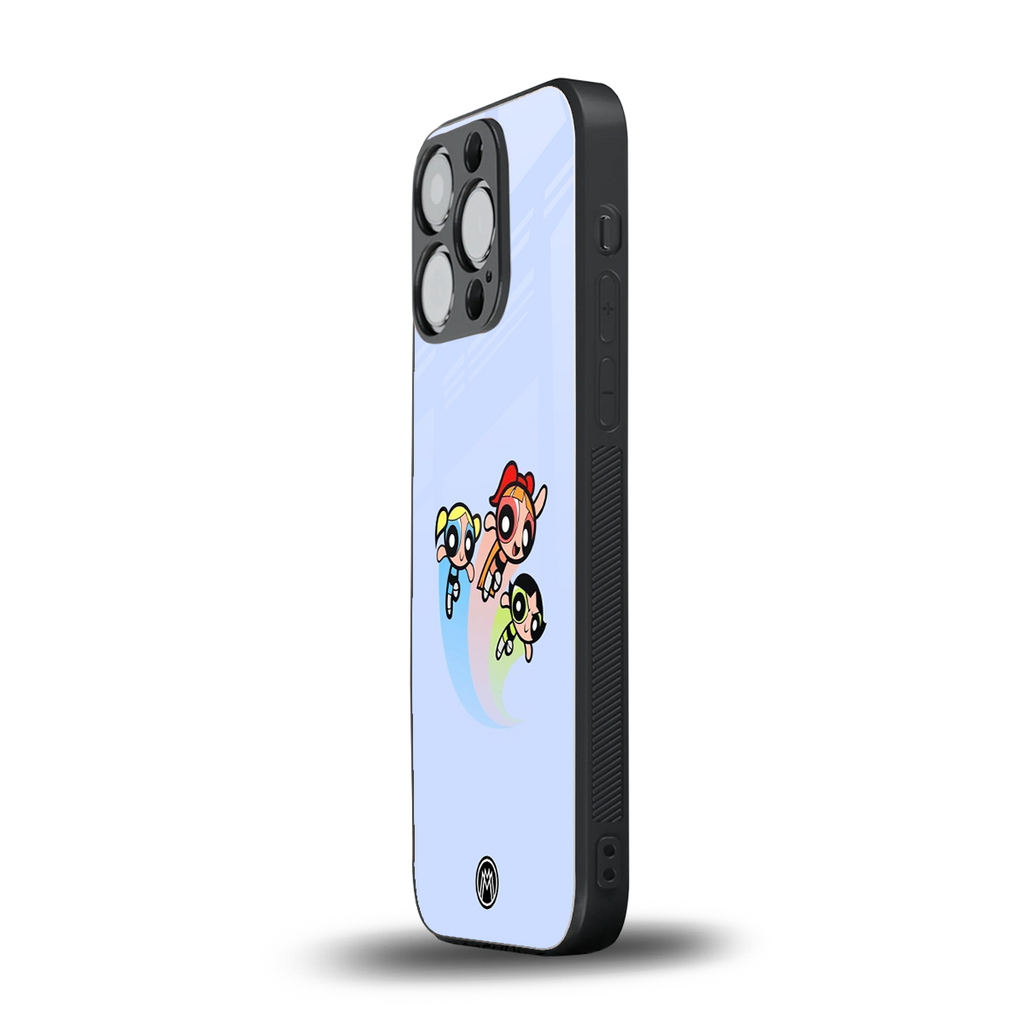 powerpuff girls cartoon back phone cover | glass case for iphone 13 pro