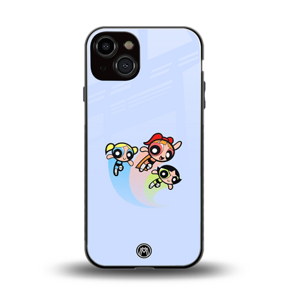 powerpuff girls cartoon back phone cover | glass case for iphone 13