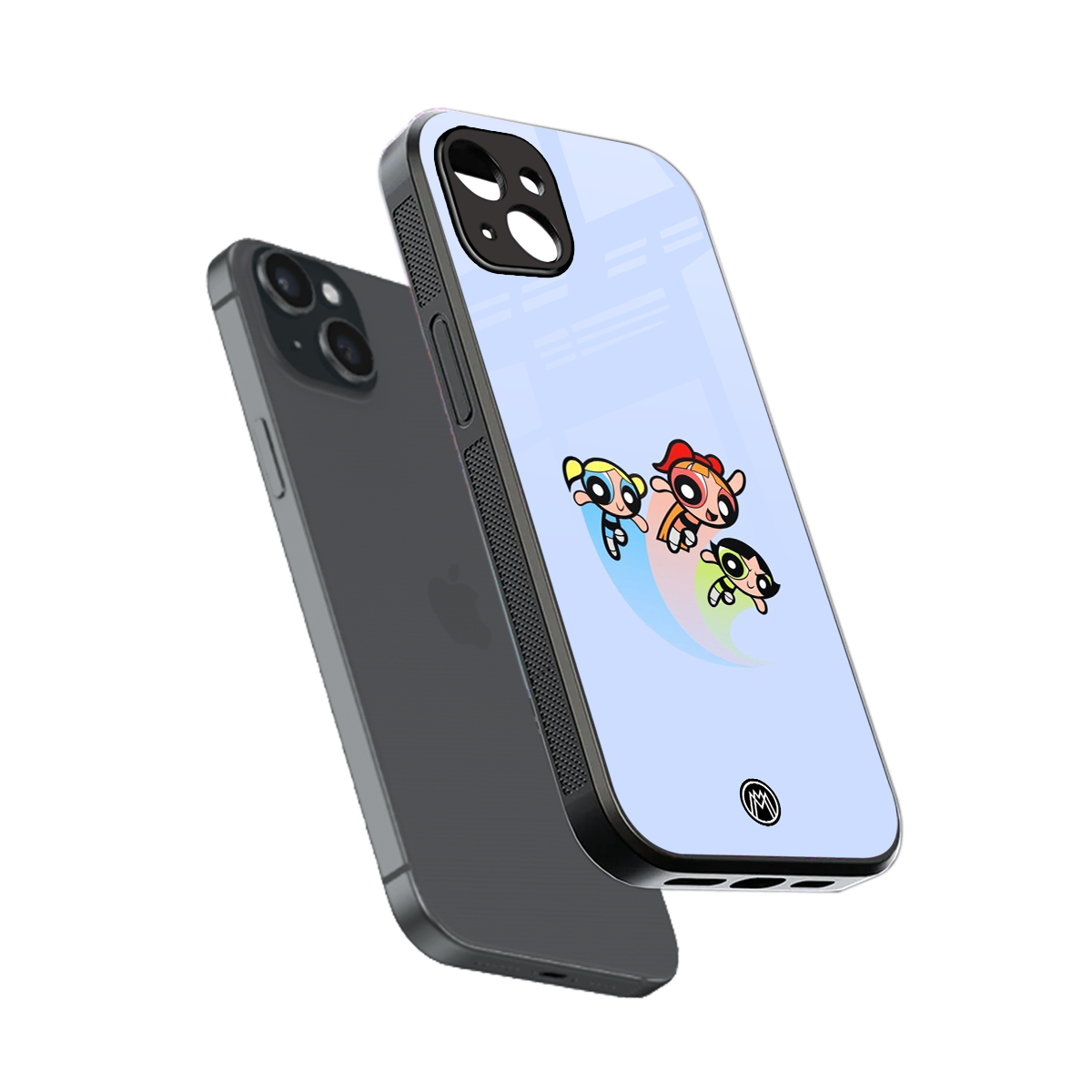 powerpuff girls cartoon back phone cover | glass case for iphone 15 plus