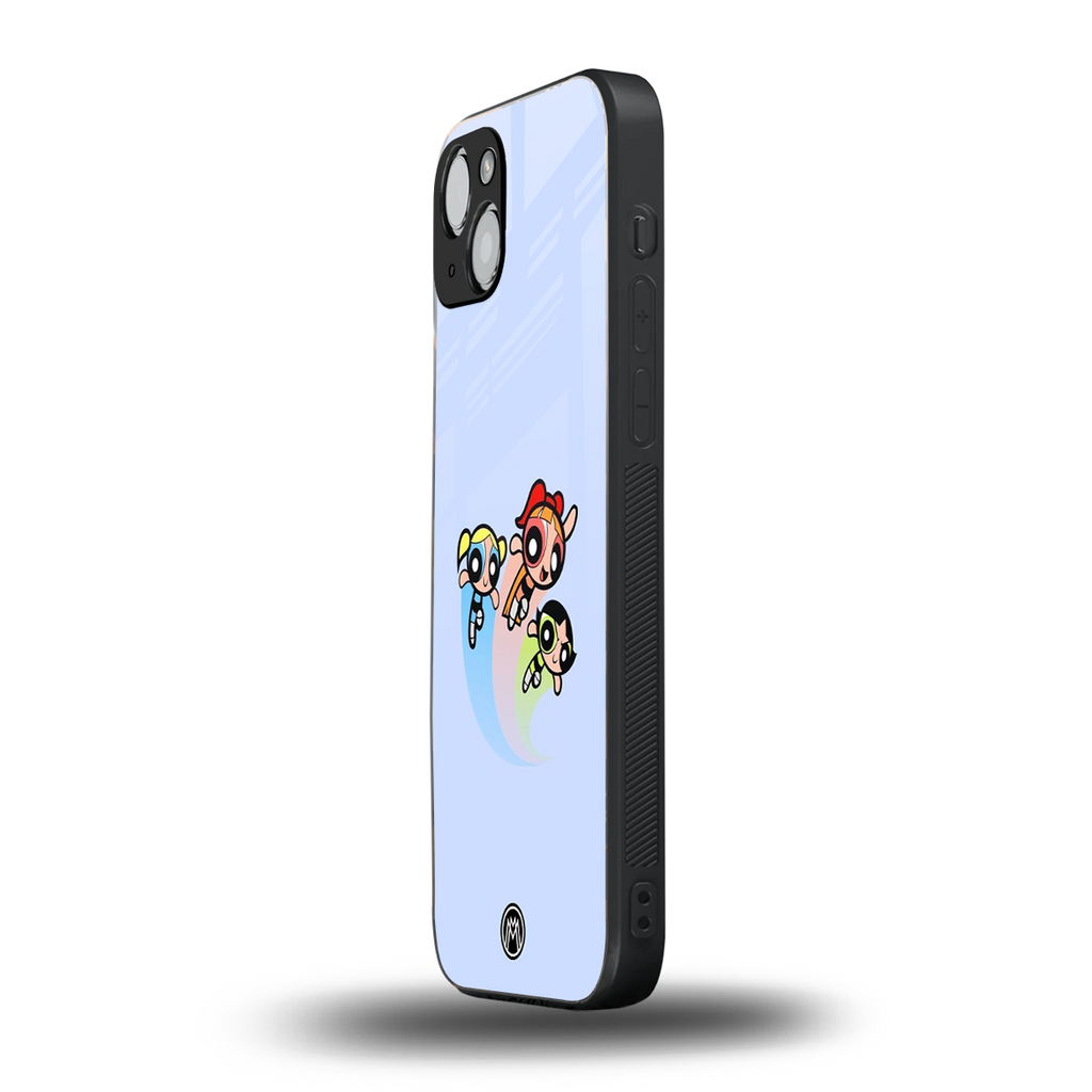 powerpuff girls cartoon back phone cover | glass case for iphone 14 plus