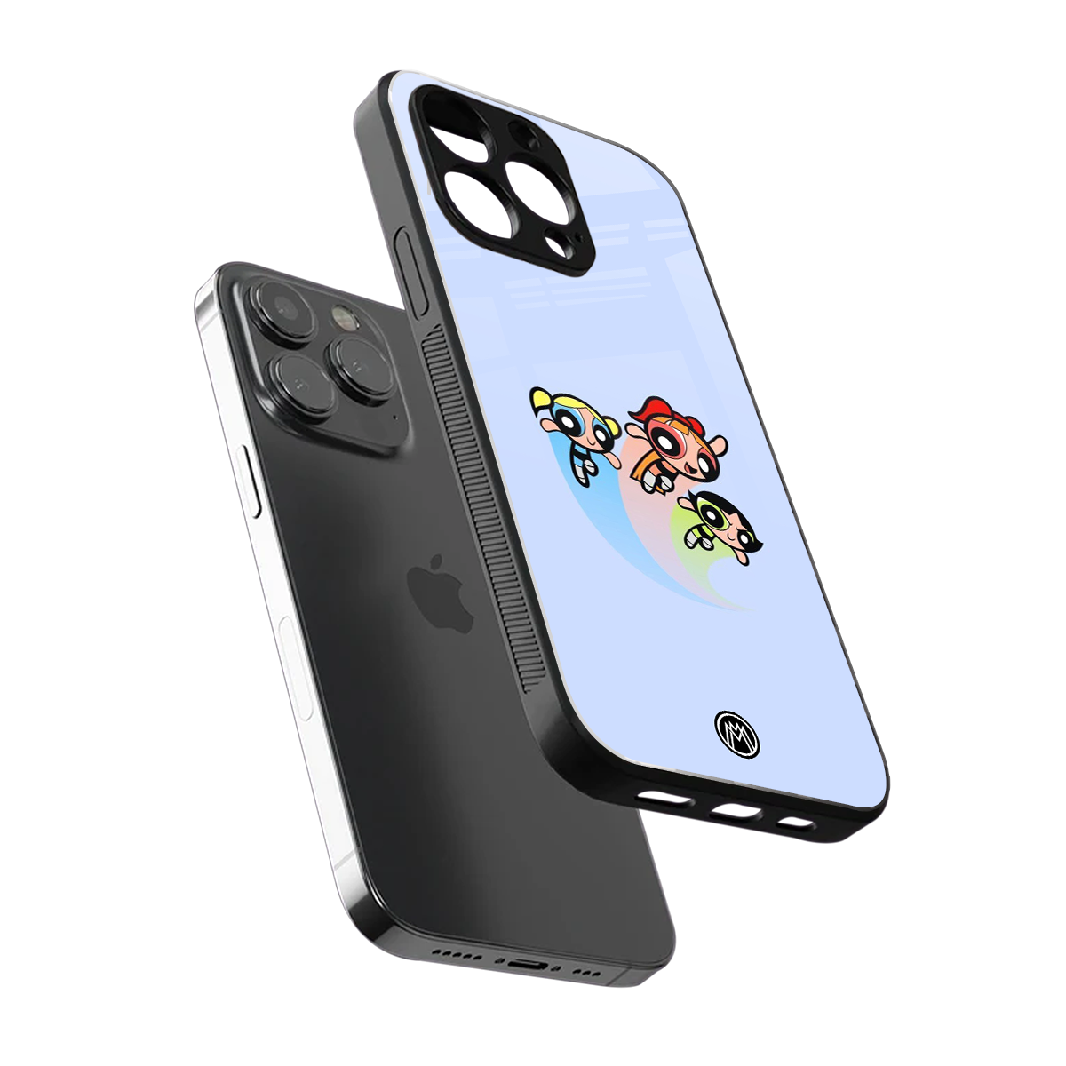 powerpuff girls cartoon back phone cover | glass case for iphone 15 pro max
