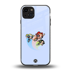 powerpuff girls cartoon back phone cover | glass case for iphone 15