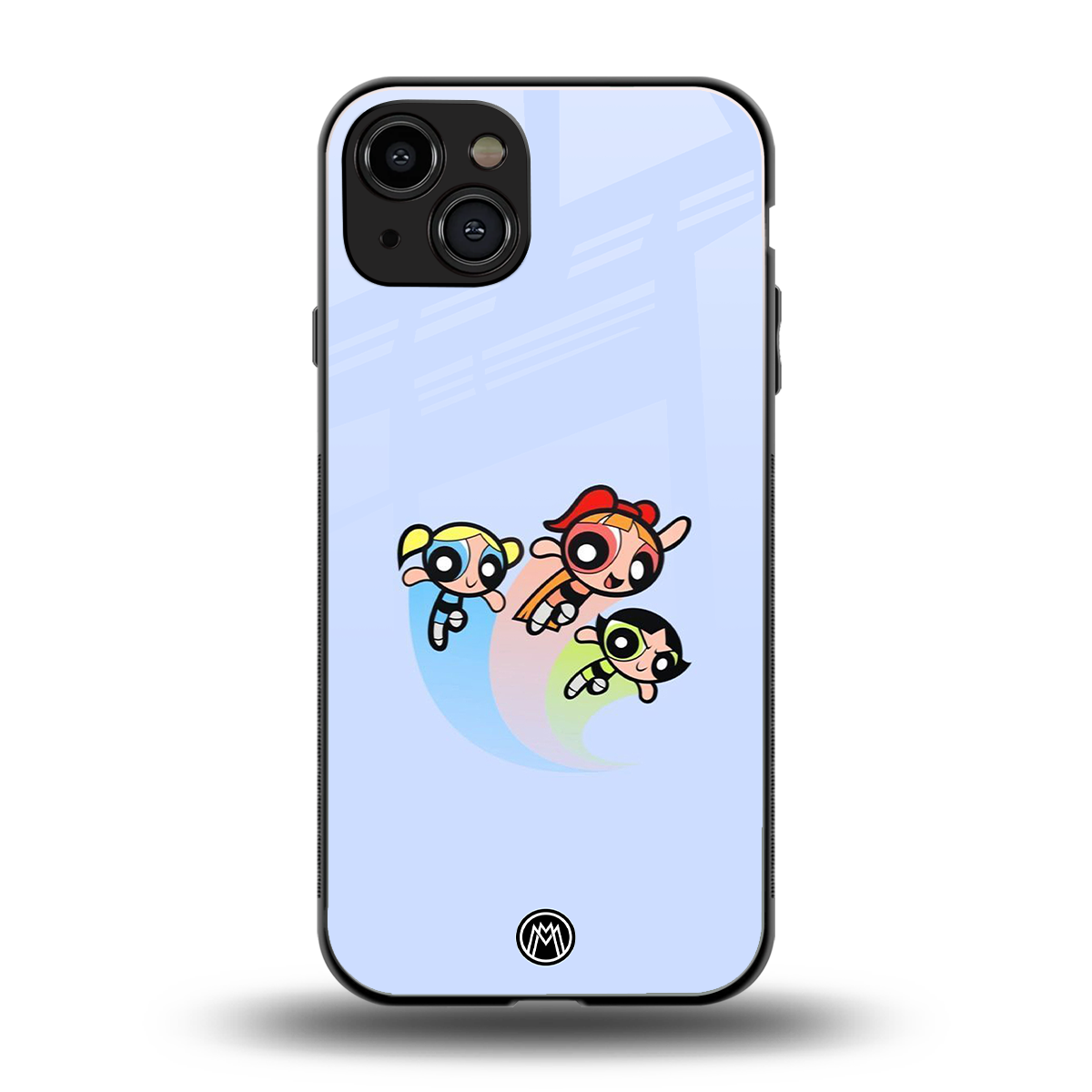 powerpuff girls cartoon back phone cover | glass case for iphone 15