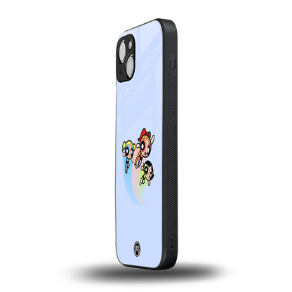 powerpuff girls cartoon back phone cover | glass case for iphone 15