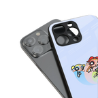 powerpuff girls cartoon back phone cover | glass case for iphone 13 pro