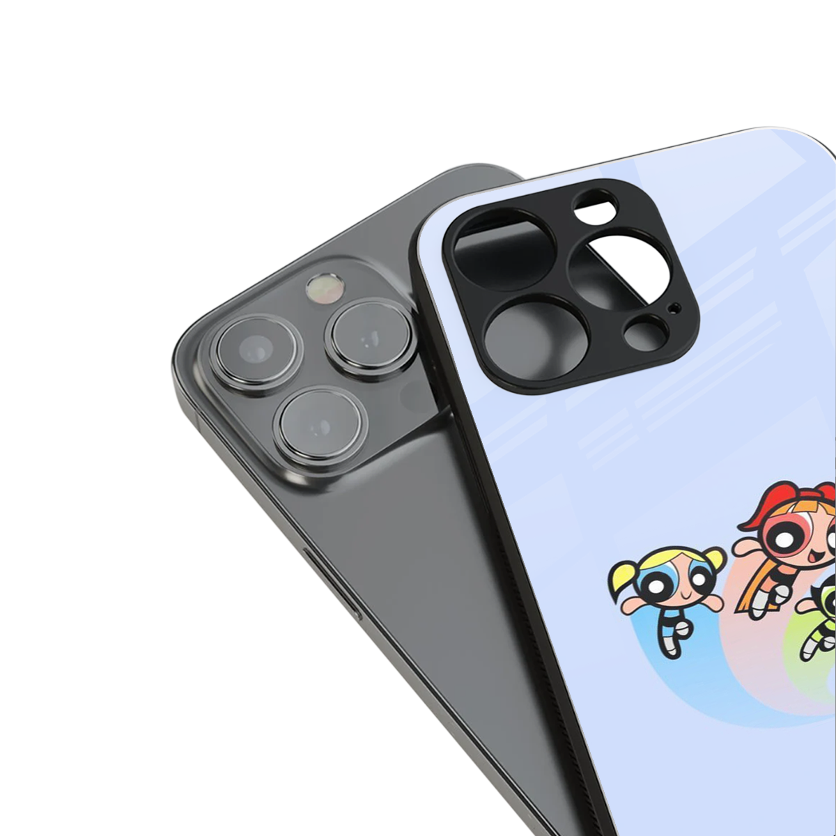 powerpuff girls cartoon back phone cover | glass case for iphone 16 pro max