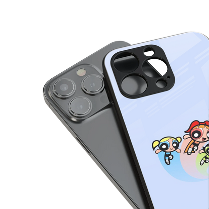 powerpuff girls cartoon back phone cover | glass case for iphone 16 pro