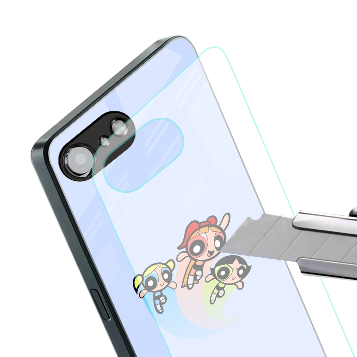 powerpuff girls cartoon back phone cover | glass case for iphone 16e