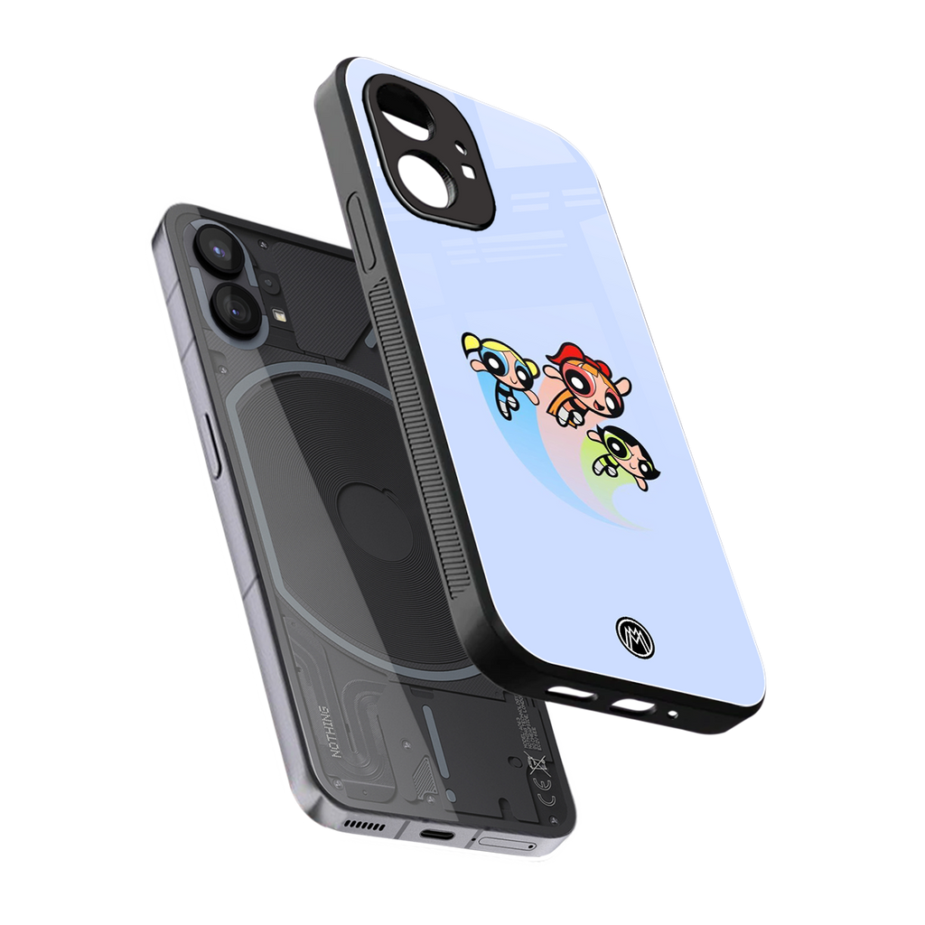 powerpuff girls cartoon back phone cover | glass case for nothing phone 1