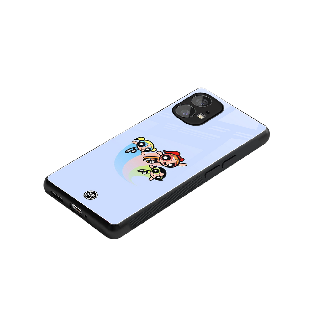 powerpuff girls cartoon back phone cover | glass case for nothing phone 1