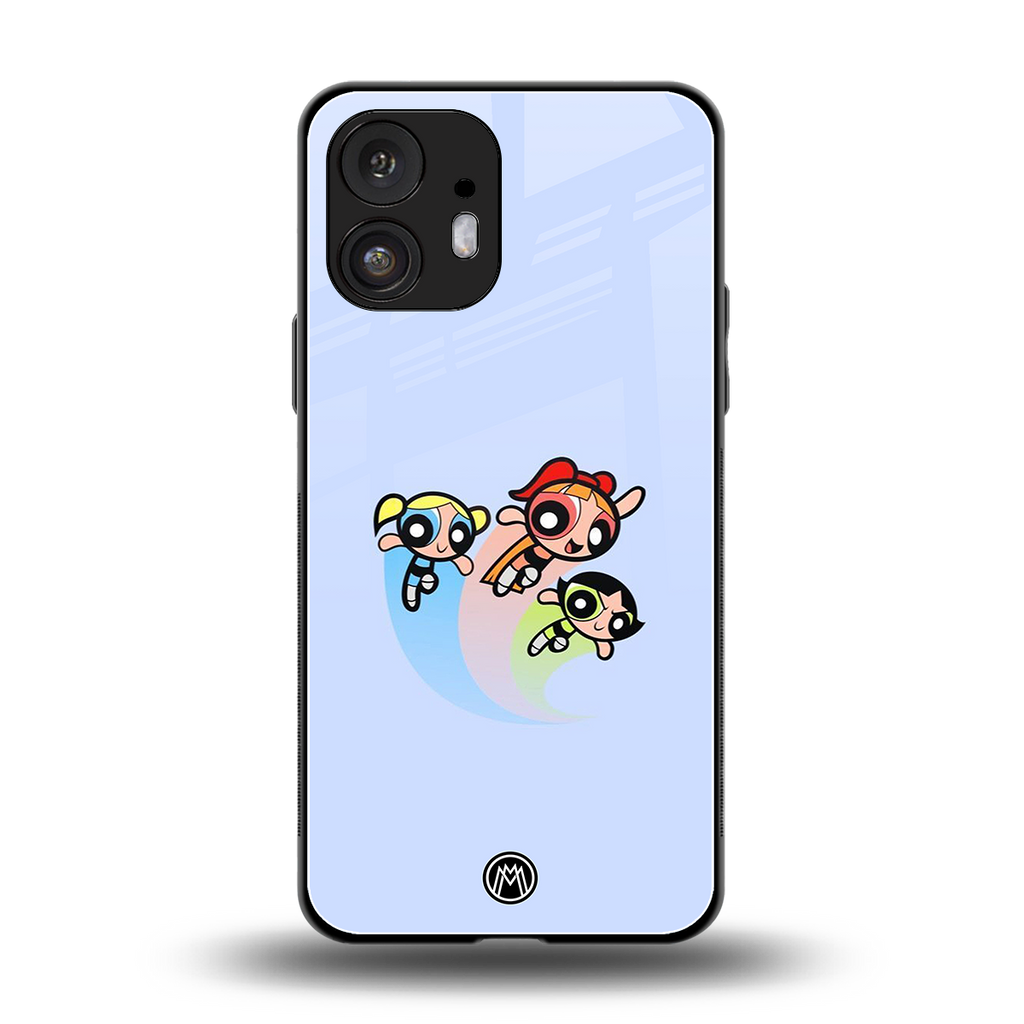powerpuff girls cartoon back phone cover | glass case for nothing phone 2
