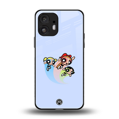 powerpuff girls cartoon back phone cover | glass case for nothing phone 2