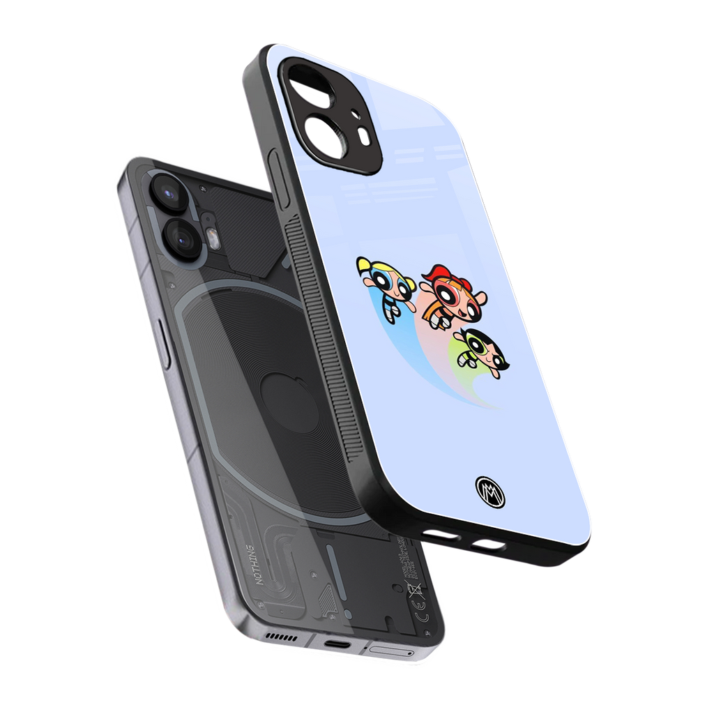 powerpuff girls cartoon back phone cover | glass case for nothing phone 2