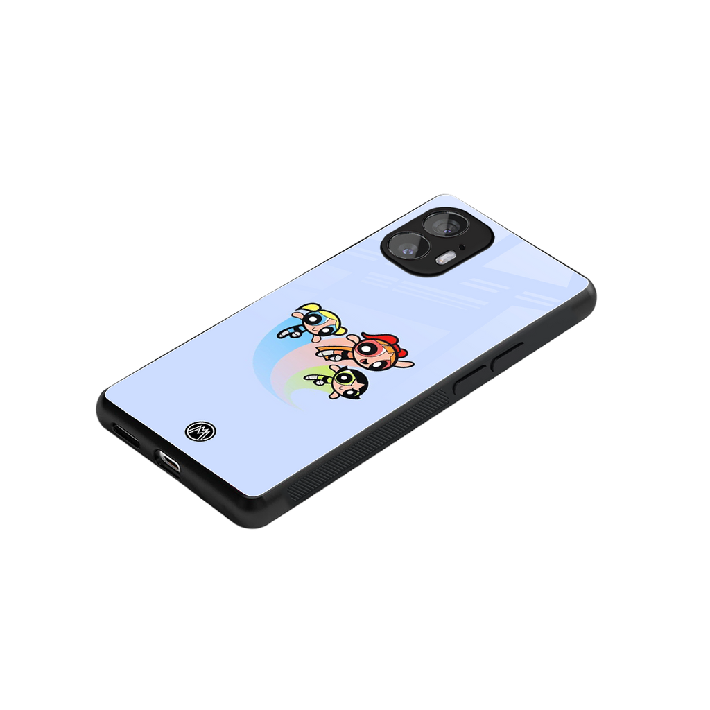powerpuff girls cartoon back phone cover | glass case for nothing phone 2