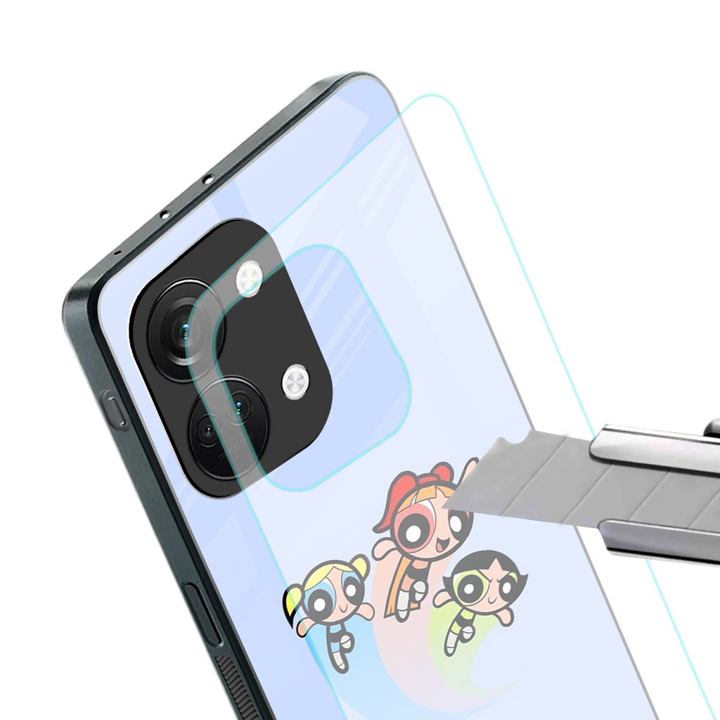 powerpuff girls cartoon back phone cover | glass case for oneplus nord 3