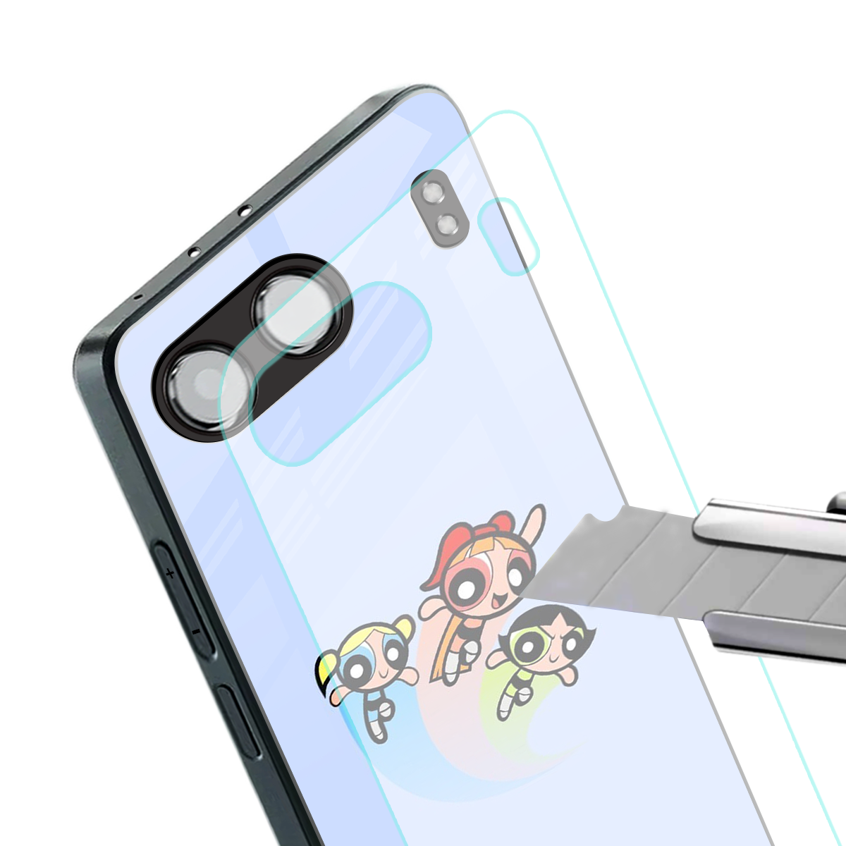 powerpuff girls cartoon back phone cover | glass case for oneplus nord 4