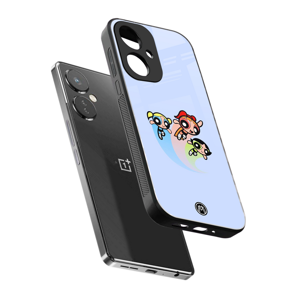 powerpuff girls cartoon back phone cover | glass case for oneplus nord ce 3