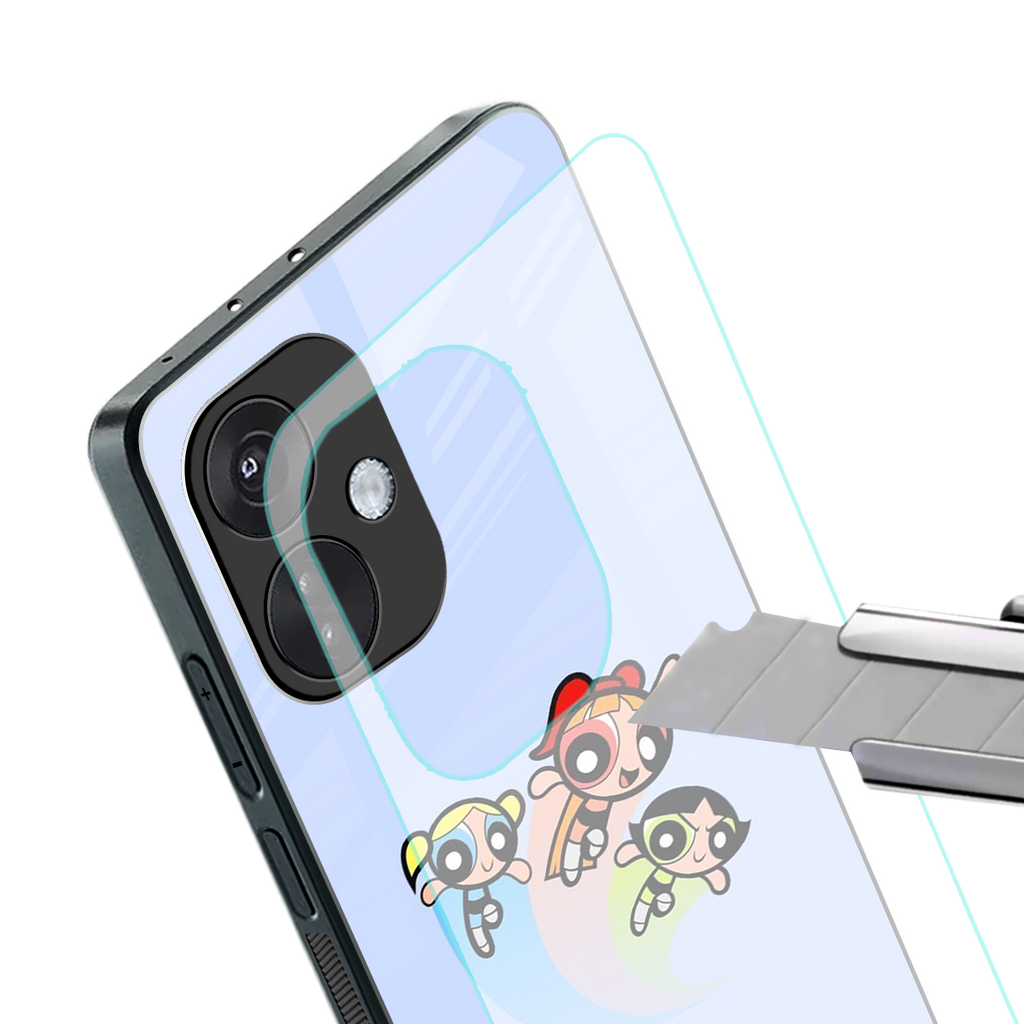 powerpuff girls cartoon back phone cover | glass case for oneplus nord ce 3