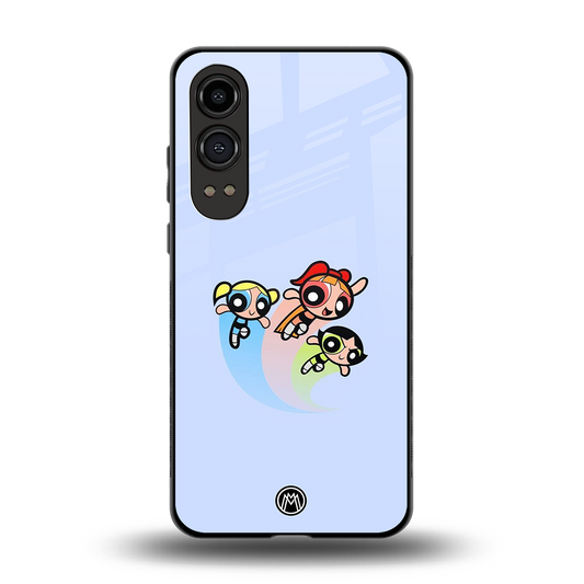 powerpuff girls cartoon back phone cover | glass case for oneplus nord ce 4 lite
