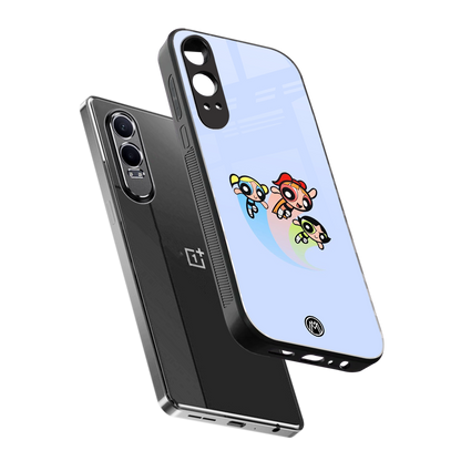 powerpuff girls cartoon back phone cover | glass case for oneplus nord ce 4 lite