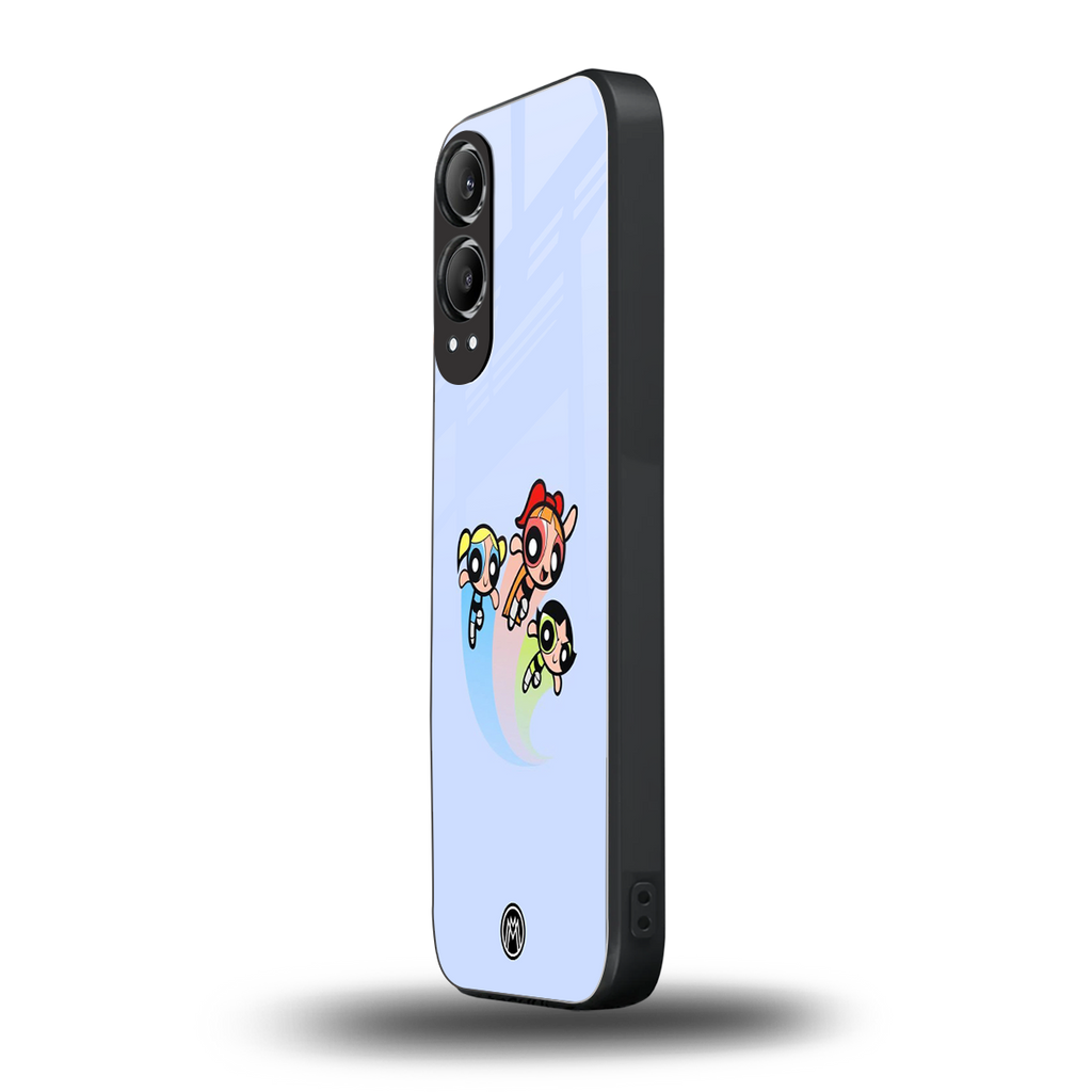powerpuff girls cartoon back phone cover | glass case for oneplus nord ce 4 lite