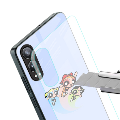 powerpuff girls cartoon back phone cover | glass case for oneplus nord ce 4 lite