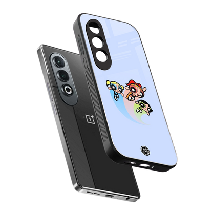powerpuff girls cartoon back phone cover | glass case for oneplus nord ce 4