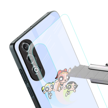 powerpuff girls cartoon back phone cover | glass case for oneplus nord ce 4