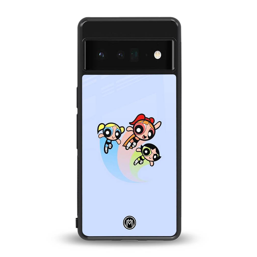 powerpuff girls cartoon back phone cover | glass case for google pixel 6 pro