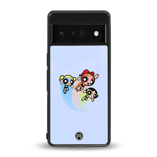 powerpuff girls cartoon back phone cover | glass case for google pixel 6 pro