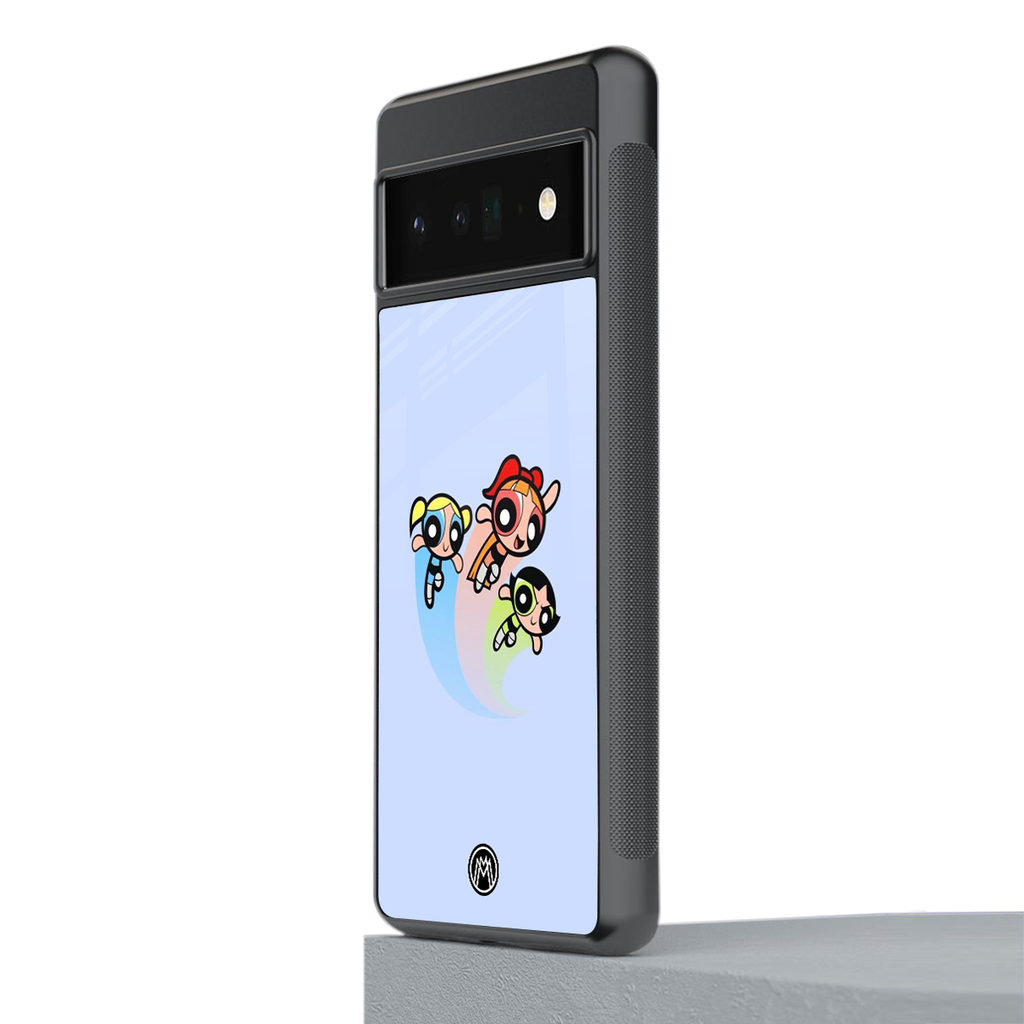 powerpuff girls cartoon back phone cover | glass case for google pixel 6 pro