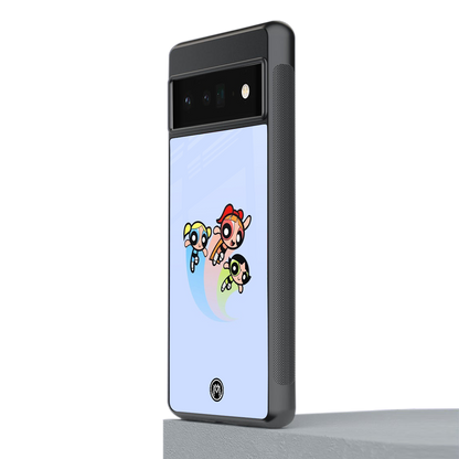 powerpuff girls cartoon back phone cover | glass case for google pixel 6 pro