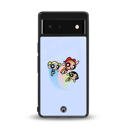 powerpuff girls cartoon back phone cover | glass case for google pixel 6