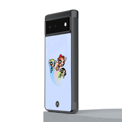 powerpuff girls cartoon back phone cover | glass case for google pixel 6