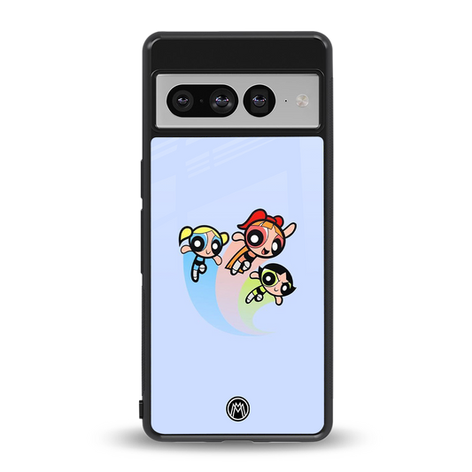 powerpuff girls cartoon back phone cover | glass case for google pixel 7 pro