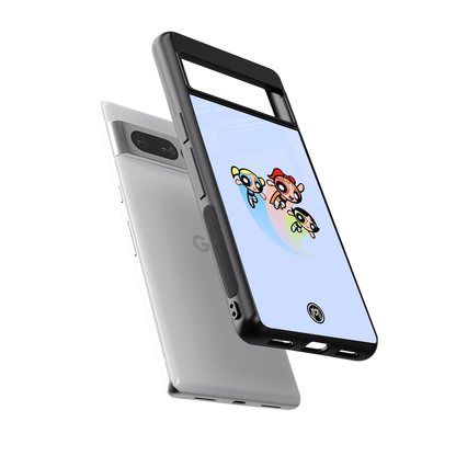 powerpuff girls cartoon back phone cover | glass case for google pixel 7 pro