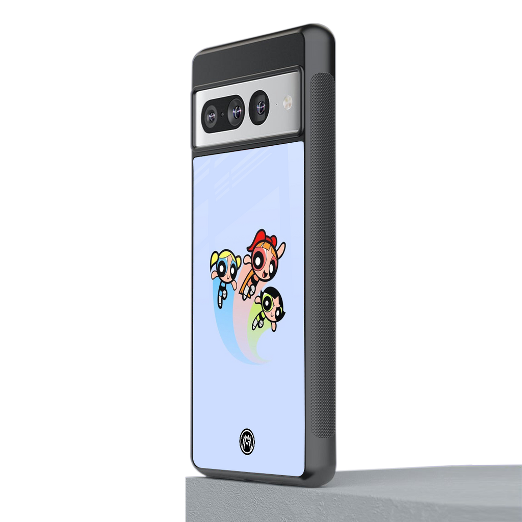 powerpuff girls cartoon back phone cover | glass case for google pixel 7 pro