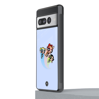 powerpuff girls cartoon back phone cover | glass case for google pixel 7 pro