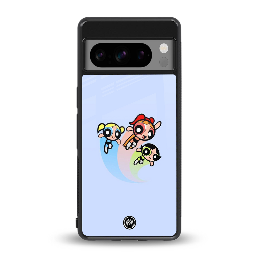 powerpuff girls cartoon back phone cover | glass case for google pixel 8 pro