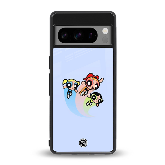 powerpuff girls cartoon back phone cover | glass case for google pixel 8 pro