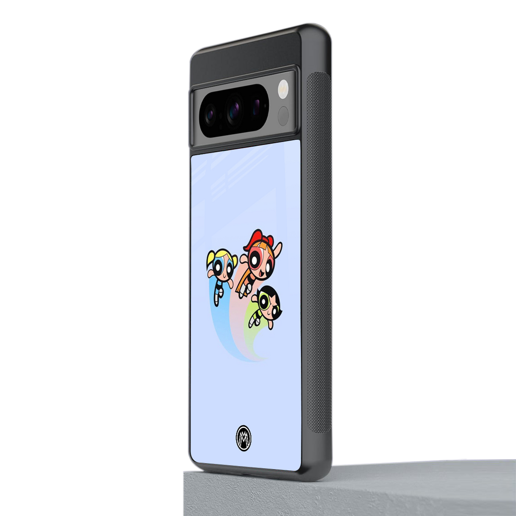powerpuff girls cartoon back phone cover | glass case for google pixel 8 pro