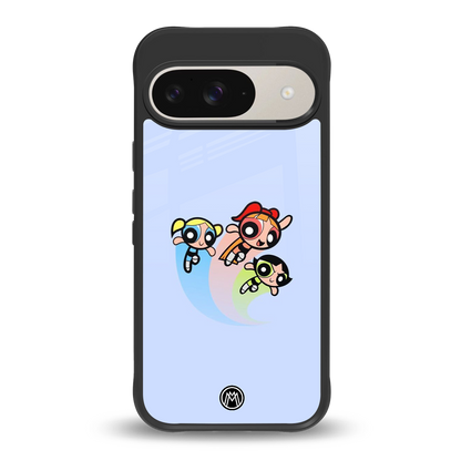 powerpuff girls cartoon back phone cover | glass case for google pixel 9
