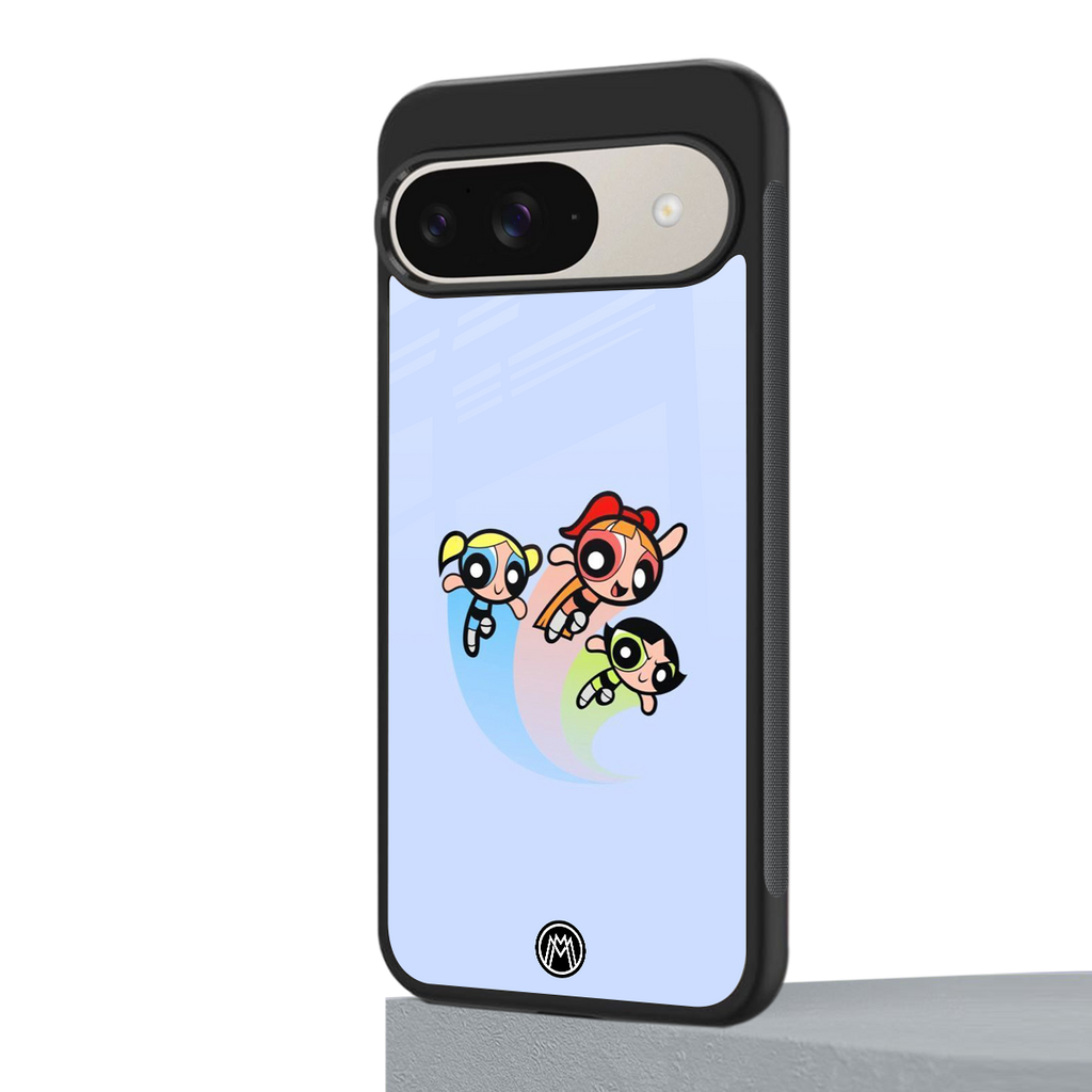 powerpuff girls cartoon back phone cover | glass case for google pixel 9