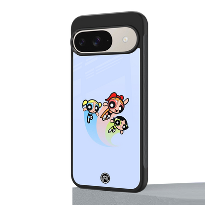 powerpuff girls cartoon back phone cover | glass case for google pixel 9