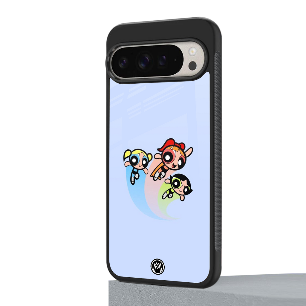 powerpuff girls cartoon back phone cover | glass case for google pixel 9 pro