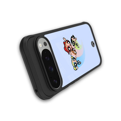 powerpuff girls cartoon back phone cover | glass case for google pixel 9 pro xl